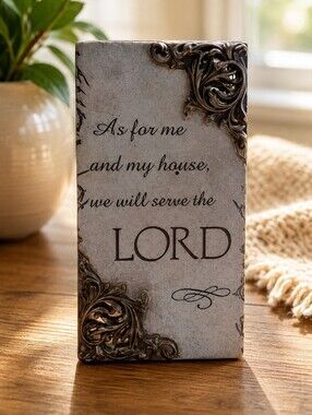 Wall Hanging "As for Me and My House We Will Serve the Lord" Christian Plaque